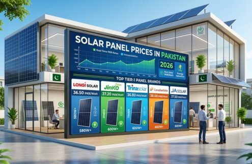 Solar panel price in Pakistan today 2026 live rates for Longi, Jinko, Canadian, JA, Trina