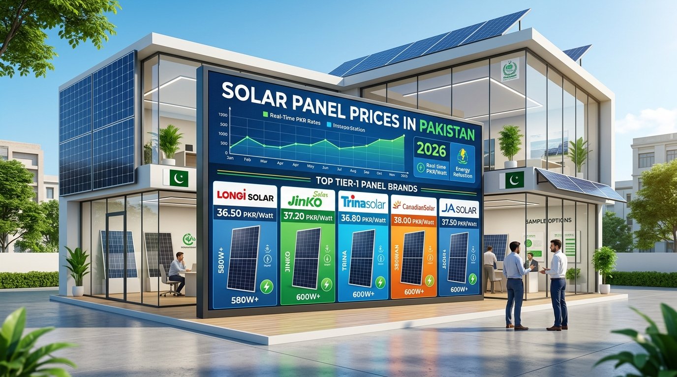 Solar Panel Price in Pakistan Today 2026 - Daily Rates for Longi, Jinko, Canadian, JA, Trina
