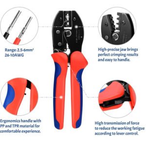 Solar MC4 Crimping Tool Kit (PV Ratchet Crimper, Cable Stripper, Spanners & Connectors)