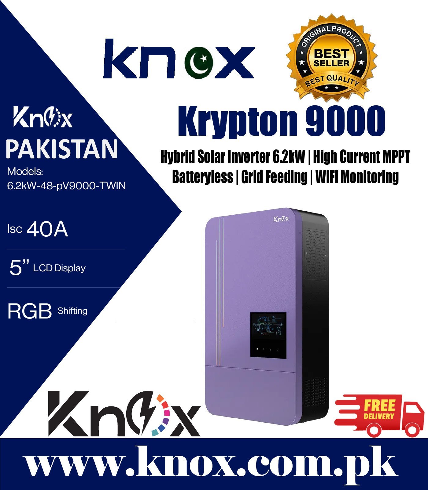 Knox Krypton 6.2kW PV 9000W Hybrid Solar Inverter