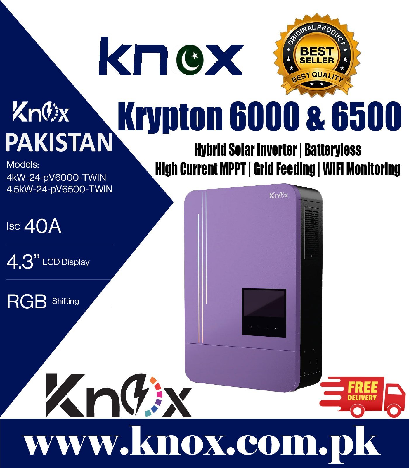 Knox Krypton 4kW PV 6000W Hybrid Solar Inverter