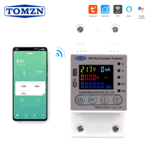 Tomzn 63A WiFi Smart Circuit Breaker with Voltage, Current & Leakage Protection (TOMPD-63LW)