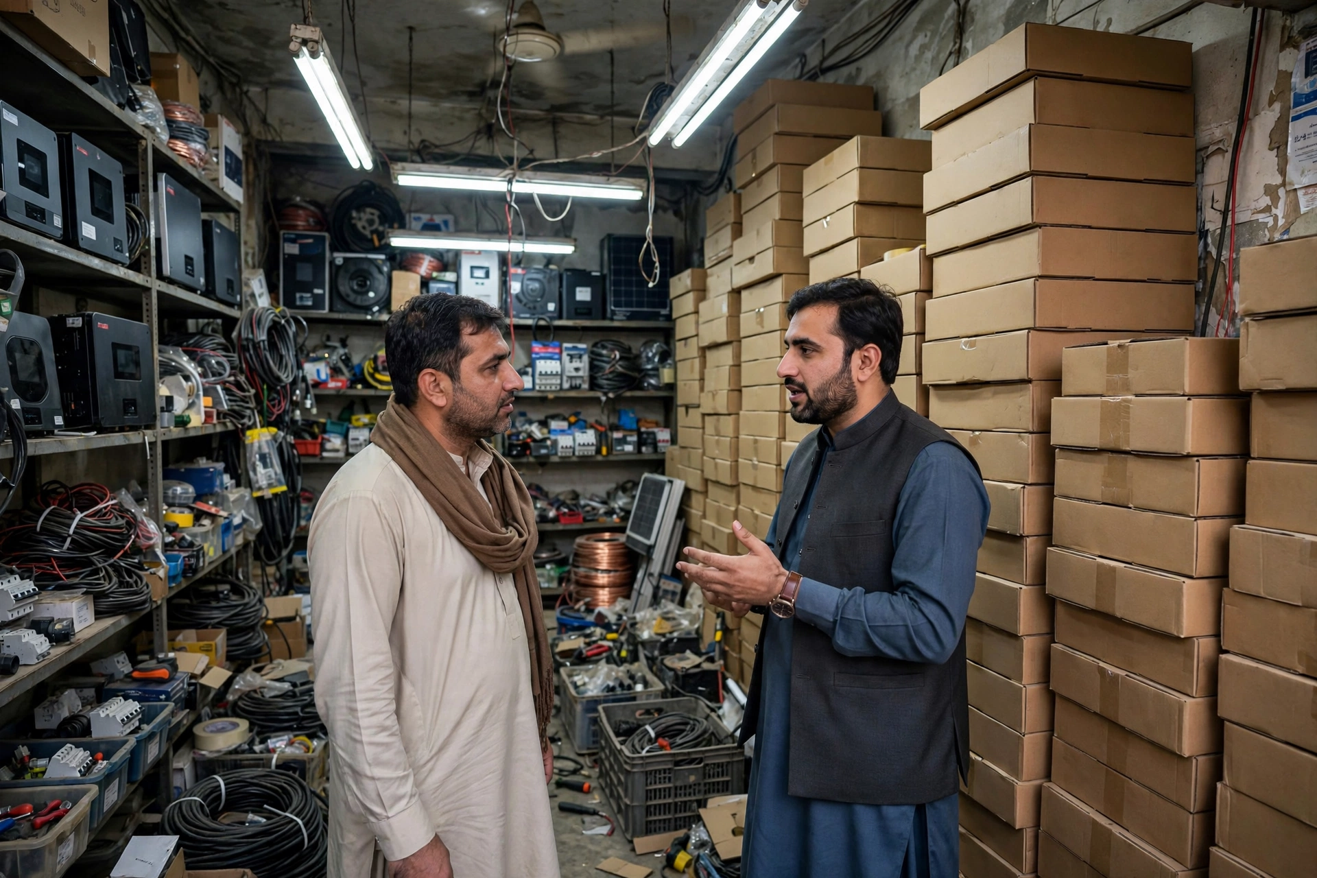 Solar equipment shop in Pakistan